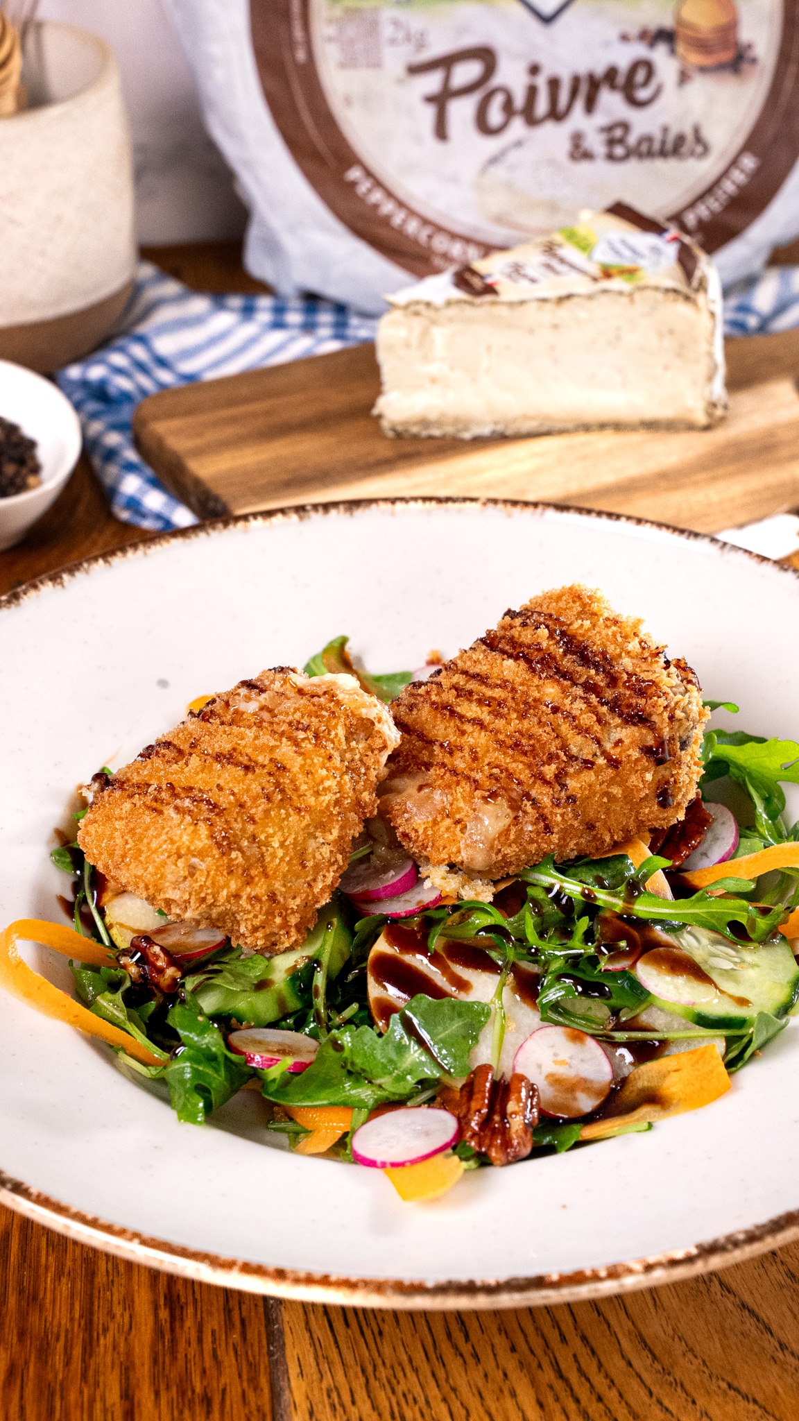 Crispy Fromager d'Affinois Peppercorn Blend Croquettes with Fresh Salad - Fromager d'affinois